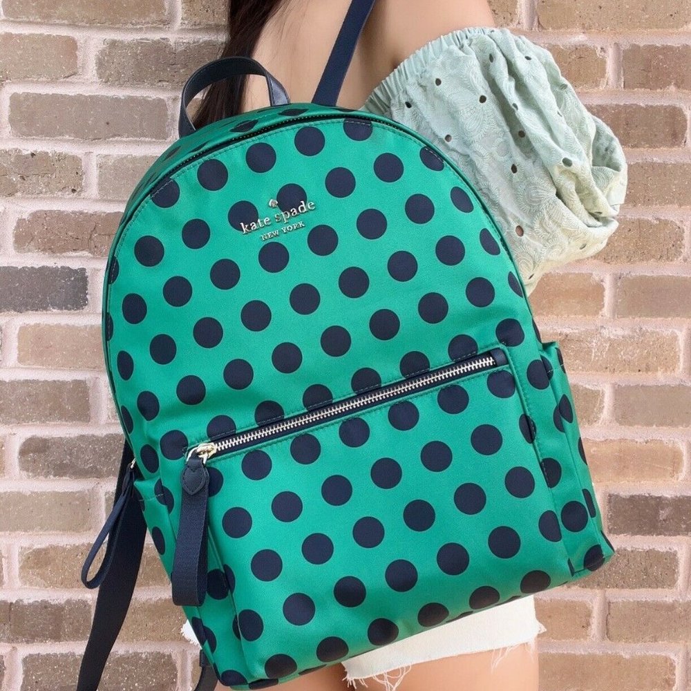 NWT Kate Spade Large Backpack Multicolor Green - Picture 2 of 5